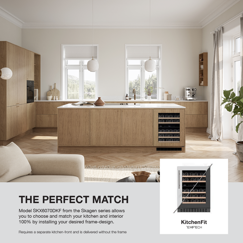 Temptech SKX6070DKF – Double Zone Wine Cabinet 34 Bottles | Built-in